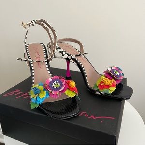 NEW Betsey Johnson Kamdyn Floral High Heel Dress Sandals